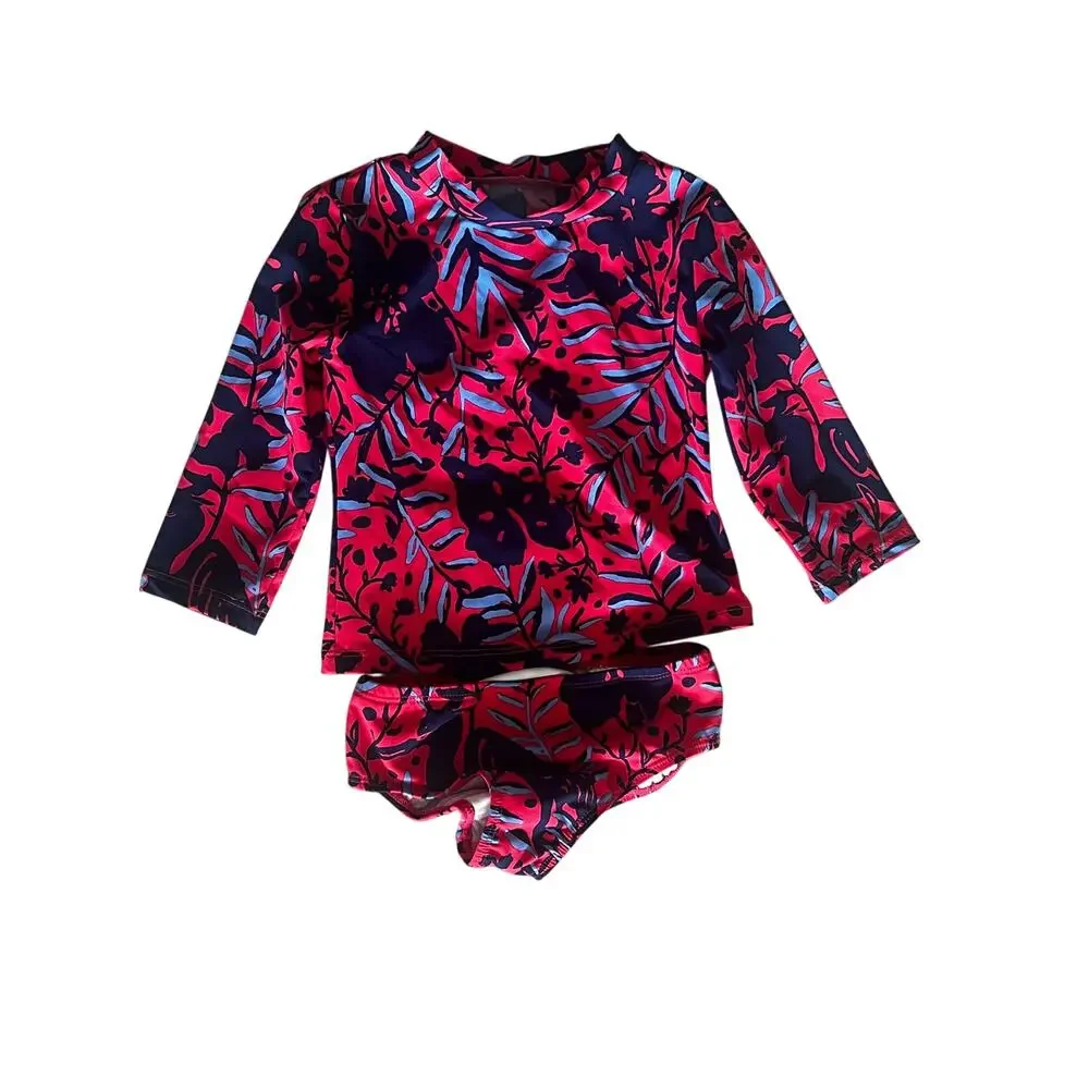 Lilly Pulitzer Bobby Rashguard Set Up Size 3 Ruby Red Heron My Own